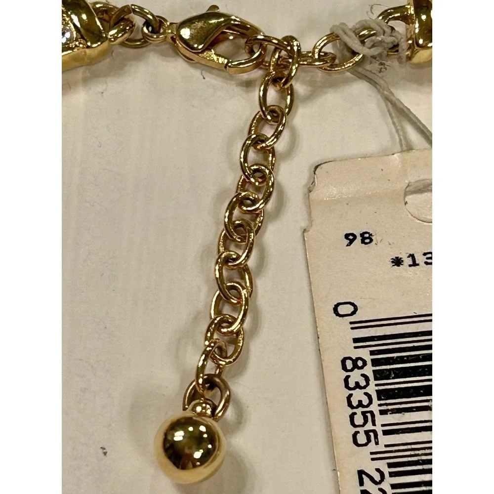 Vintage RUNWAY NAPIER 1990 NOS Black Clear Crystal Necklace & Earrings Orig Tags